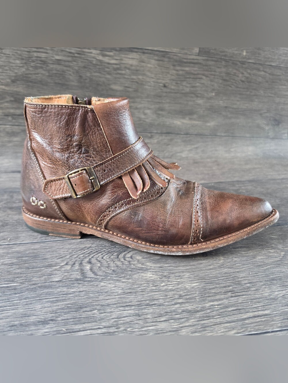 Bed Stu | Dipper Fringe Leather Ankle Boots | 9